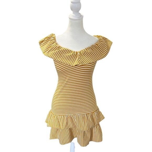 Saylor Tamanna Striped Ruffle Mini Dress XS - Picture 2 of 9